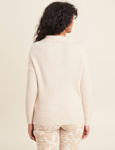 Pull manches longues couleur or femme
