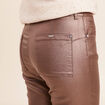 Pantalon enduit coupe large marron fonc&eacute; femme