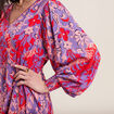Robe évasée manches 3/4 rouge femme