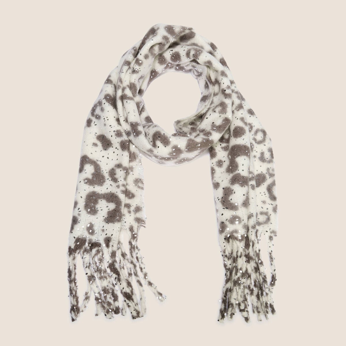 &Eacute;charpe fluide gris clair femme