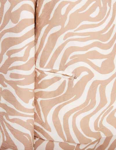 Veste droite manches longues beige femme