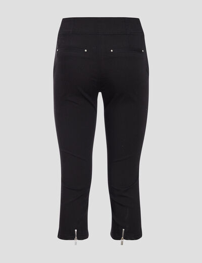Pantacourt ajusté noir femme