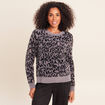 Pull col rond gris femme