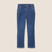 Jean coupe droite taille haute denim stone femme