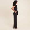 Combinaison pantalon ceinturée noir femme