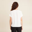 Blouse fluide manches courtes ecru femme