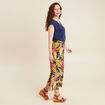 Pantalon flou large 7/8ème multicolore femme