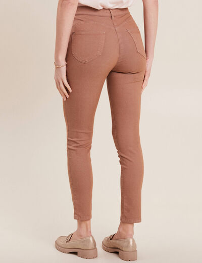 Pantalon léger taille standard 7/8ème marron femme