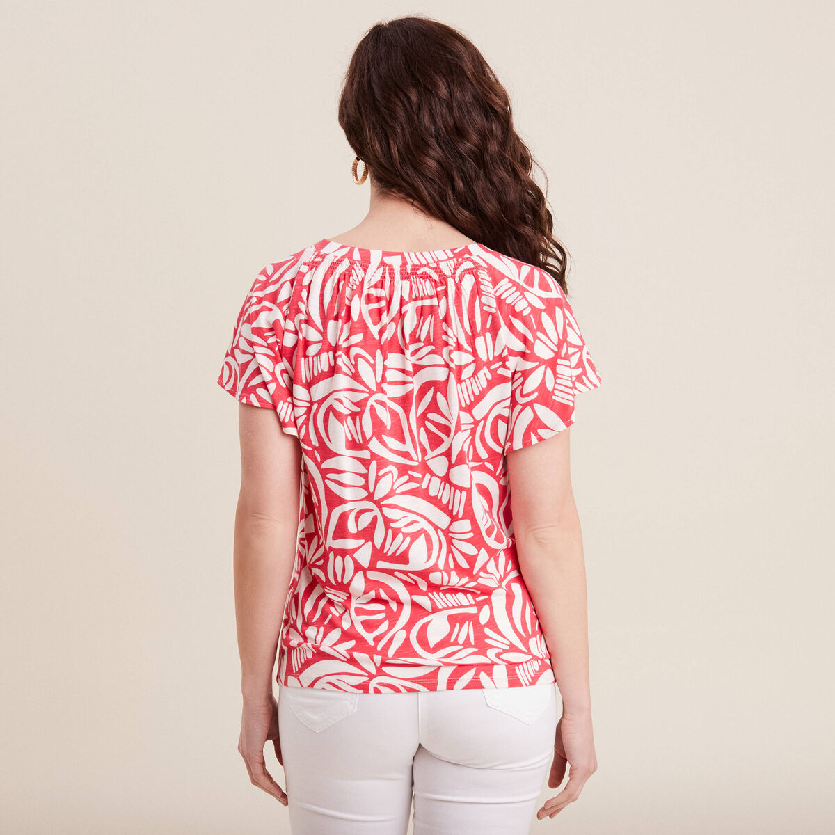 Blouse manches courtes rouge femme