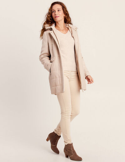 Pull manches longues couleur or femme
