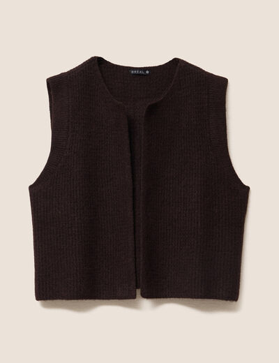 Gilet sans manches marron fonc&eacute; femme