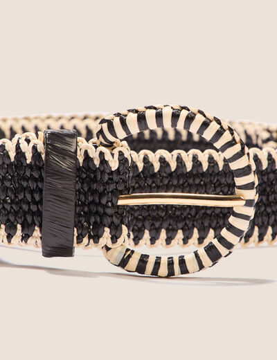Ceinture tressée noir femme