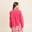 Veste ample courte en jean rose fushia femme