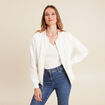 Gilet r&eacute;versible brod&eacute;e ecru femme