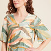 Blouse manches courtes multicolore femme