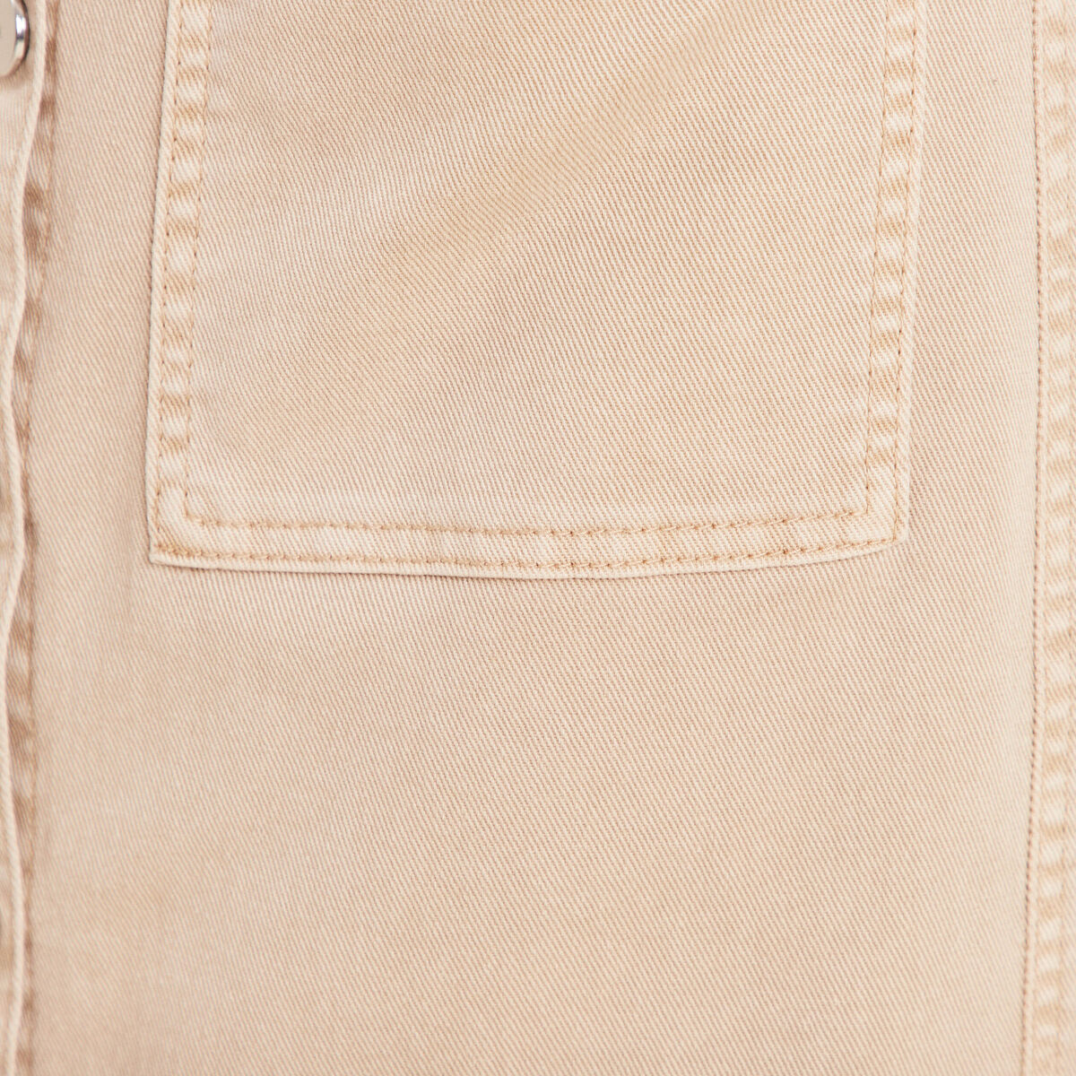 Jupe longue droite en jean denim beige femme
