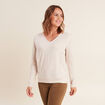 T-shirt manches longues ecru femme creme femme