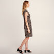 Robe droite col en V noir femme