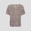 Pull manches courtes beige femme