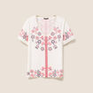 t-shirt droit court manches courtes ecru femme