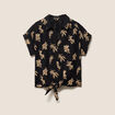 Chemise ample manches courtes noir femme