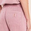 Pantalon large taille haute fluide rose femme