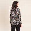 Chemise cintr&eacute;e manches longues fluide noir femme