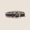 Ceinture tressée noir femme