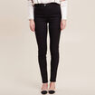 Pantalon léger taille haute long noir femme