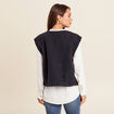 Gilet ample sans manches bleu fonc&eacute; femme