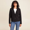 veste cintrée doublée avec capuche noir femme