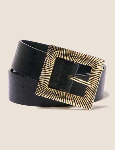 Ceinture large noir femme