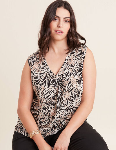 Blouse sans manches noir femme
