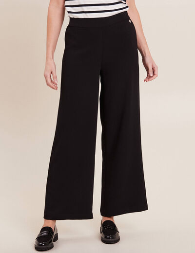 Pantalon droit fluide noir femme