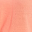 T-shirt col v manches courtes aspect lin orange fluo femme