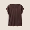 T-shirt manches courtes marron femme
