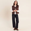 Veste r&eacute;versible duveteuse marron fonc&eacute; femme