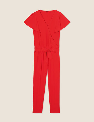 Combinaison pantalon droite rouge femme