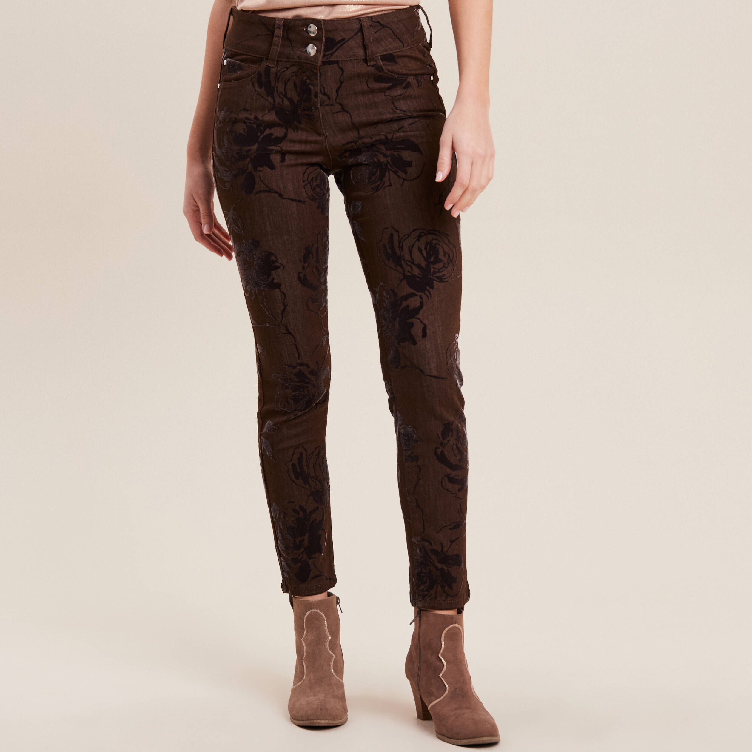 Jean femme marron shop