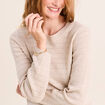 Pull manches longues col rond brillant couleur or femme