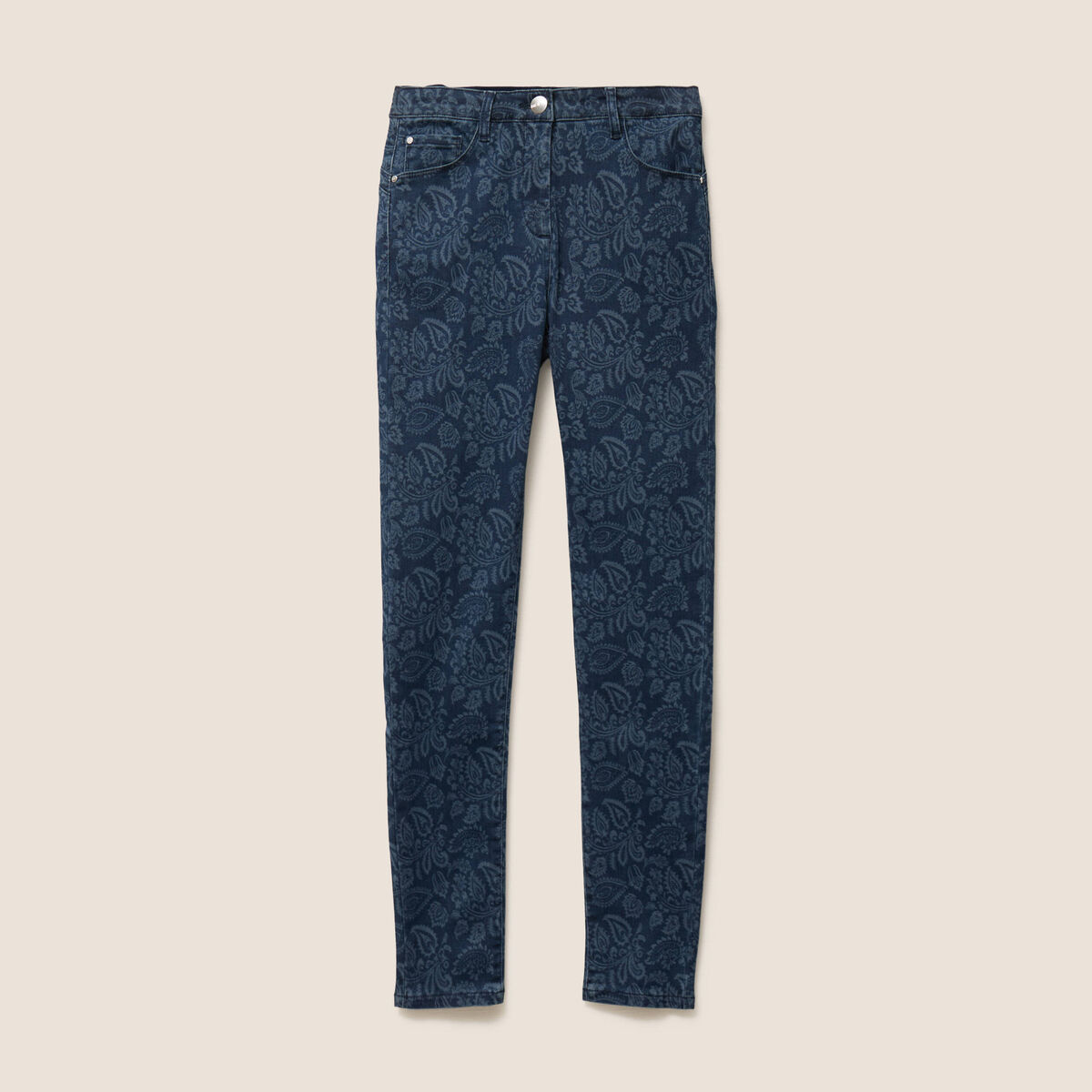 Jean magique ajusté taille standard bleu femme