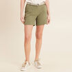 Short fluide taille basse vert kaki femme
