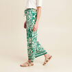 Pantalon large taille haute ecru femme