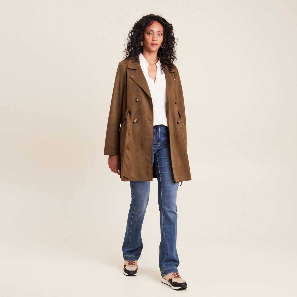 Jean bootcut taille standard denim stone femme