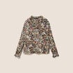 Blouse col v manches longues multicolore femme