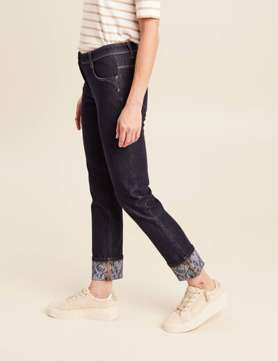 Jean ajusté taille standard denim brut femme