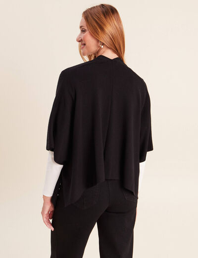 Poncho avec strass noir femme