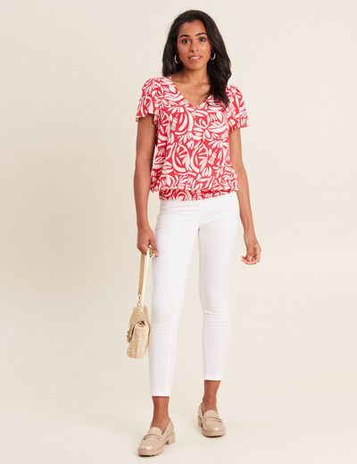 Blouse manches courtes rouge femme