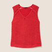 D&eacute;bardeur tricot sans manches rouge femme
