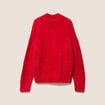 Pull col montant doux rouge femme